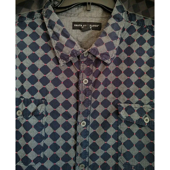 Truth Substance Common Sense Shirt Size 4X Shirt Button Diamond Pattern Cotton - Picture 5 of 13